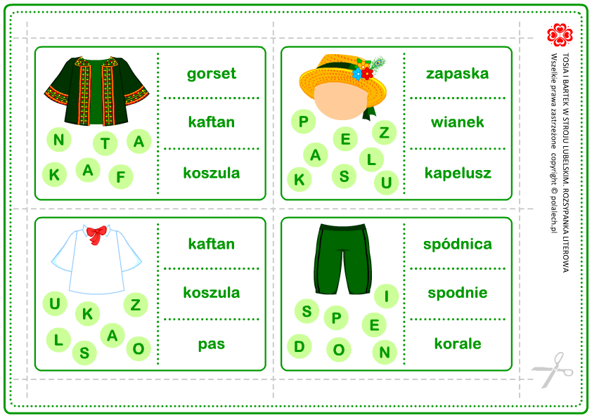 Rozsypanki dla dzieci: strój lubelski